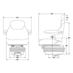 Sėdynės KAB 11/E6 mechaninė pakaba PVC SK212161