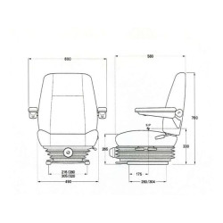 Kėdutė KAB 411 sunkvežimiui, mechaninis pakabos audinys SK93428