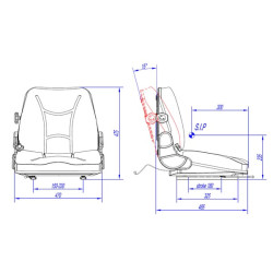 Šakinio krautuvo sėdynė su jungikliu TS29001GP