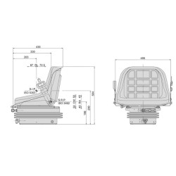 PVC sėdynė, juoda, mechaniškai spyruoklinė, su diržu, GT50 M200 Cobo GT1075801