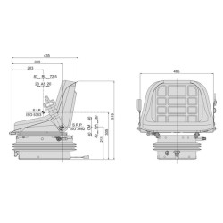 PVC sėdynė, juoda, pneumatinė spyruoklė, 12V su diržu, GT50 M97 Cobo GT1077385