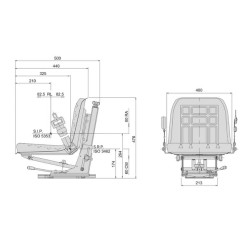 PVC sėdynė, mechaniškai spyruoklinė, GT60 M20 Cobo GT1077391