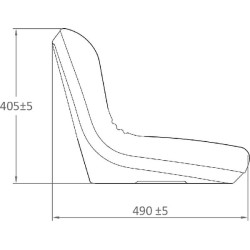 Sėdynės viršus juodas PVC TS19100KR