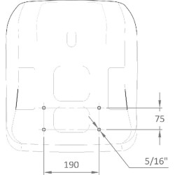 Sėdynės viršus juodas PVC TS19100KR