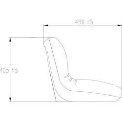 Sėdynės viršus juodas PVC TS19110KR