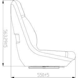 Sėdynės viršus juodas PVC TS19400KR