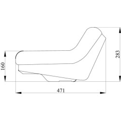 Sėdynės viršus juodas PVC TS19500GP