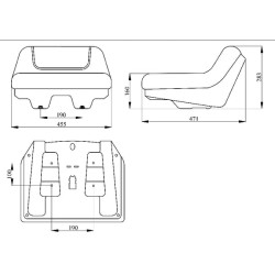 Sėdynės viršus Geltonas PVC TS19600GP