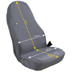 Sėdynės užvalkalas, priekis, universalus, didelis, pilkas, suderinamas su porankiais SC60228