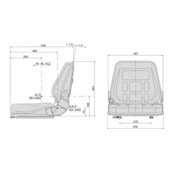 PVC sėdynė, be pakabos, buvimo jutiklis, 478 mm plotis, PVC SC40 Cobo SC1076936
