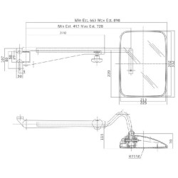 Veidrodis su teleskopine rankena dešine CA6399000