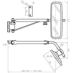Veidrodis su teleskopine rankena dešinėje CA6396000