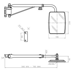 Veidrodis su teleskopine rankena dešinėje CA6395000