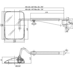 Veidrodis su teleskopine svirtimi kairėje CA6399001