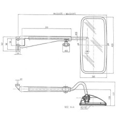 Veidrodis su teleskopine rankena kairėje CA6400001