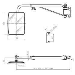 Veidrodis su teleskopine rankena kairėje CA6395001