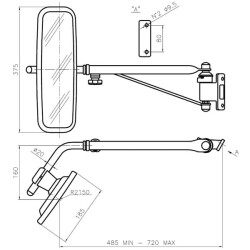 Veidrodis su teleskopine rankena kairėje CA6396001