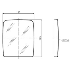 Veidrodinis stiklas 190x225mm SMAT NORD CA7407D45