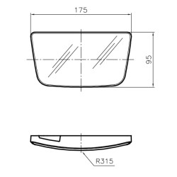 Veidrodinis stiklas 175x95mm SMAT NORD CA7407D44