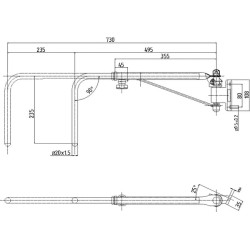 Teleskopinė veidrodžio rankena, kairė CA6395031