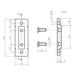 Fiksuota veidrodžio svirties atrama CA6100041