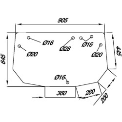 Galinio lango viršutinis, skaidrus 247811050120N