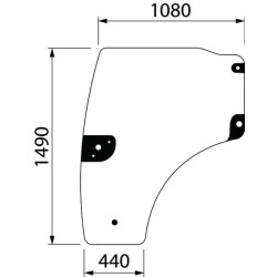 Sukomplektuotas durų stiklas 001619550