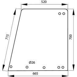 Durų stiklo viršutinė dalis 205810030600N