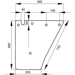 Durų stiklas Apatinis 205810030111N