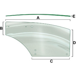 Kairysis durų stiklas VPM7426