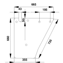Durų stiklas Apatinis 205810030650N