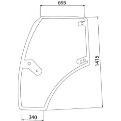 Durų stiklas Kairysis 00121433020N