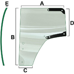 Kairysis durų stiklas VPM7468