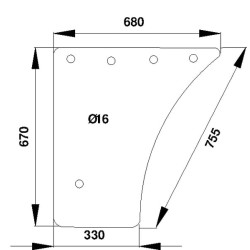 Durų stiklas Apatinis 247811030960N