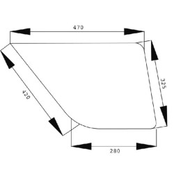 Šoninis stiklas apatinis 524810011230