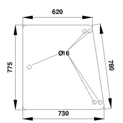 Šoninis stiklas 385500350030N