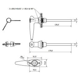 Rakinama lauko durų rankena 4229401