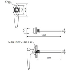 Išorinė durų rankena (neužrakinta) 4229001