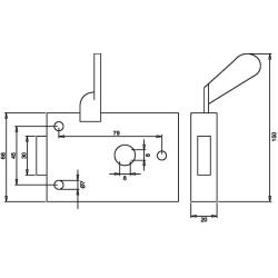 Durų spyna vidinė kairioji NH 76013997