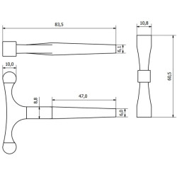 T-raktas mažas, 83 mm ilgio 2257001