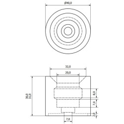 Guminis durų kamštis išorinė dalis TX4732