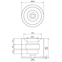 Guminis durų kamštis išorinė dalis TX4730