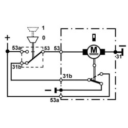 Valytuvo variklis 12V 135° velenas L:65mm Ø8mm CA503402899