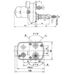 Valytuvo variklis 12V 135° velenas L:65mm Ø8mm CA503402899
