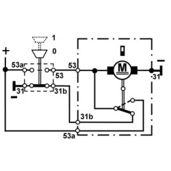 Valytuvo variklis 12V 115° velenas L:87mm Ø8mm CA503121012