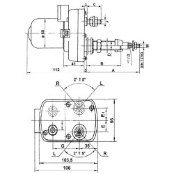 Valytuvo variklis 12V 115° velenas L:87mm Ø8mm CA503121012