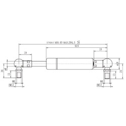 Dujinis statramstis L204.5mm 300N Stabilus CA760005