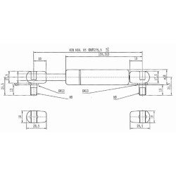 Dujinis statramstis L275.5mm 200N Stabilus CA068209