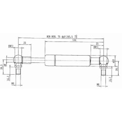 Dujinis statramstis L245.5mm 300N Stabilus CA313718