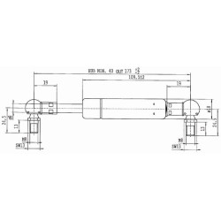 Dujinis statramstis L173mm 350N Stabilus CA9694BY